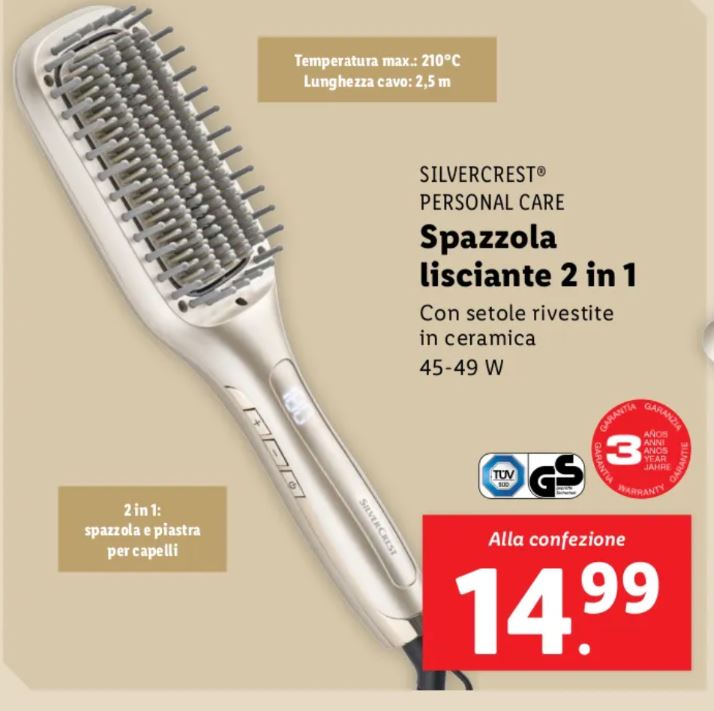 Spazzola lisciante 2 in 1 lidl