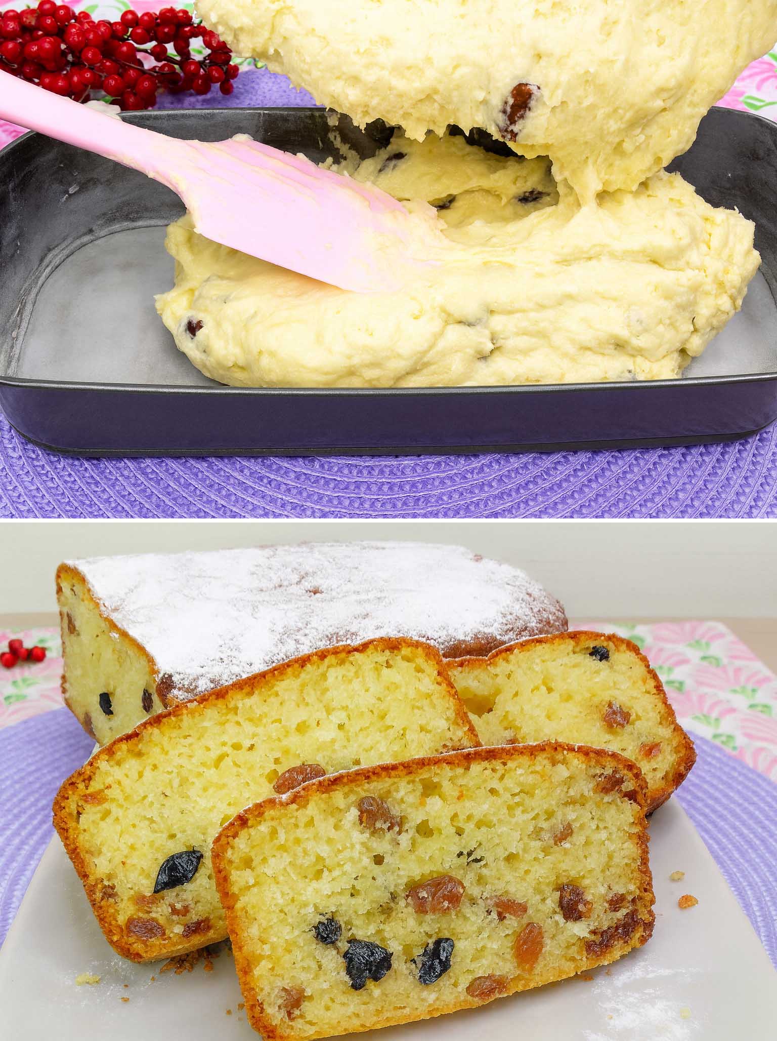 Torta di ricotta e uvetta