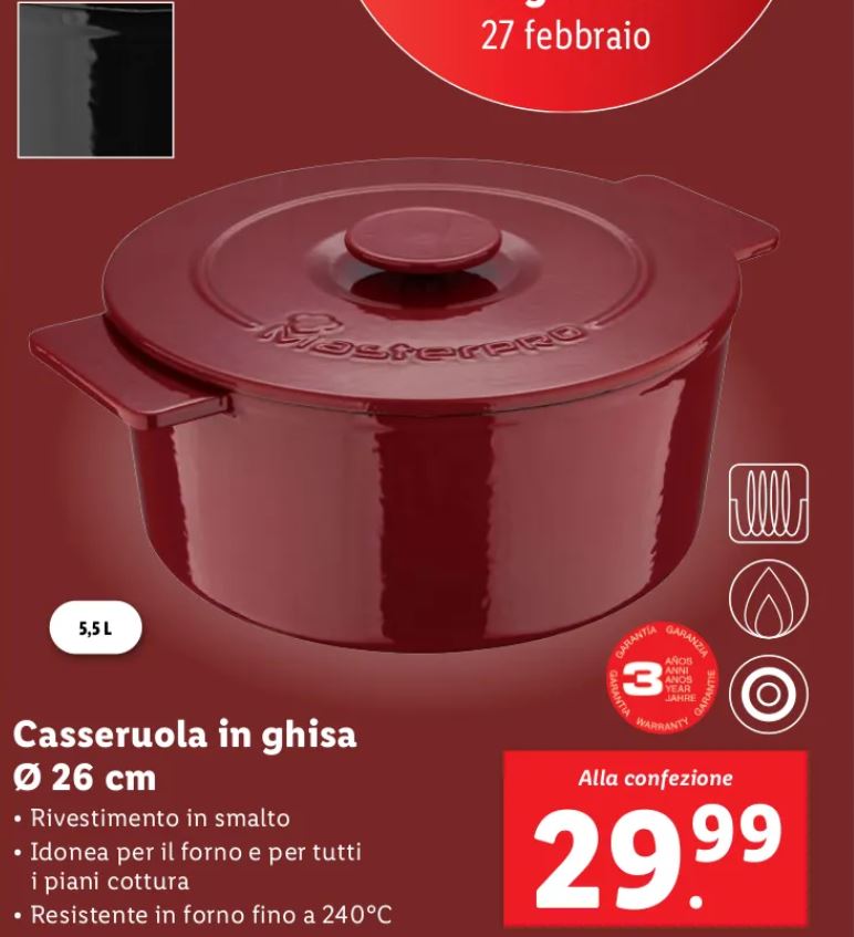 Casseruola in ghisa masterpro Lidl