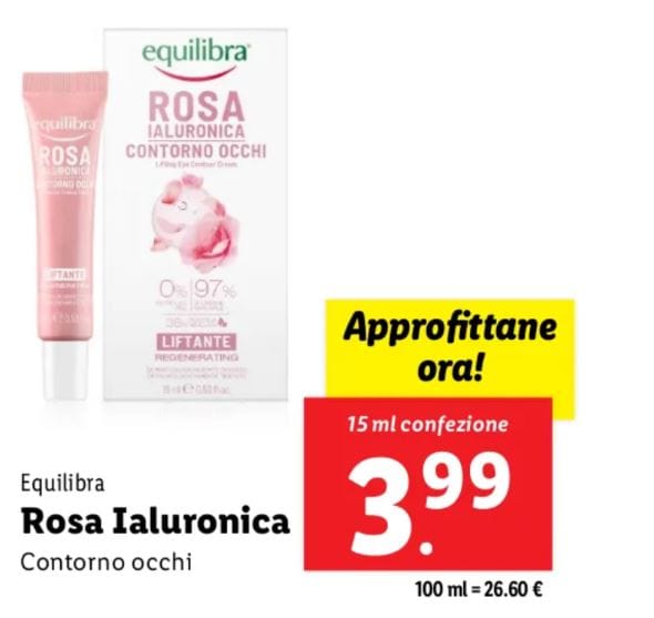 Contorno occhi Rosa ialuronica