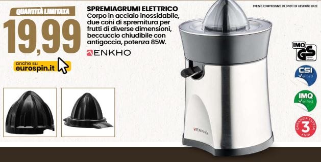 Spremiagrumi elettrico eurospin