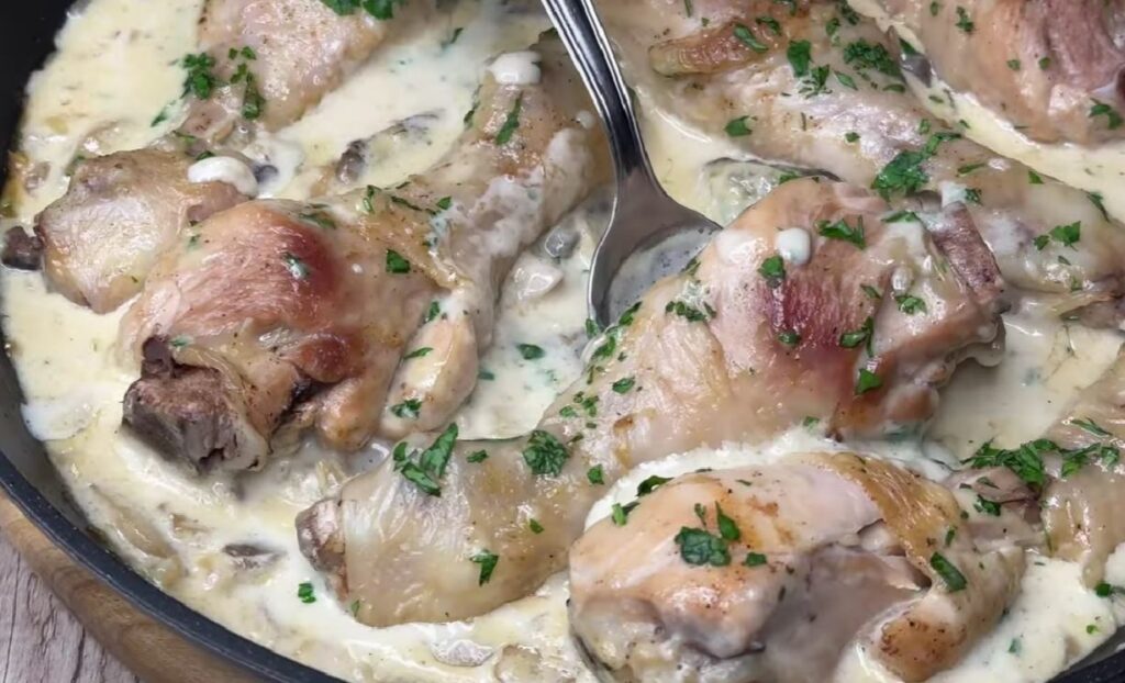 Ho voluto provare a fare le cosce di pollo con una salsa cremosa e ricca, ci sono riuscita alla grande: hanno fatto anche la scarpetta a tavola!