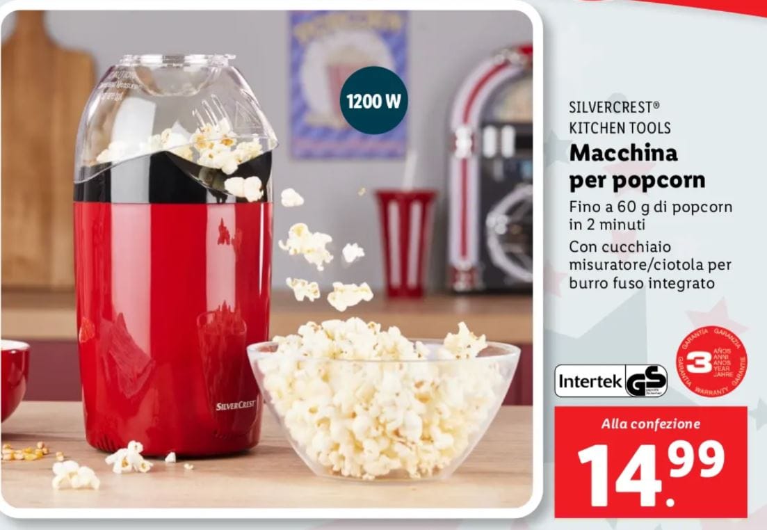 Macchina per pop corn lidl