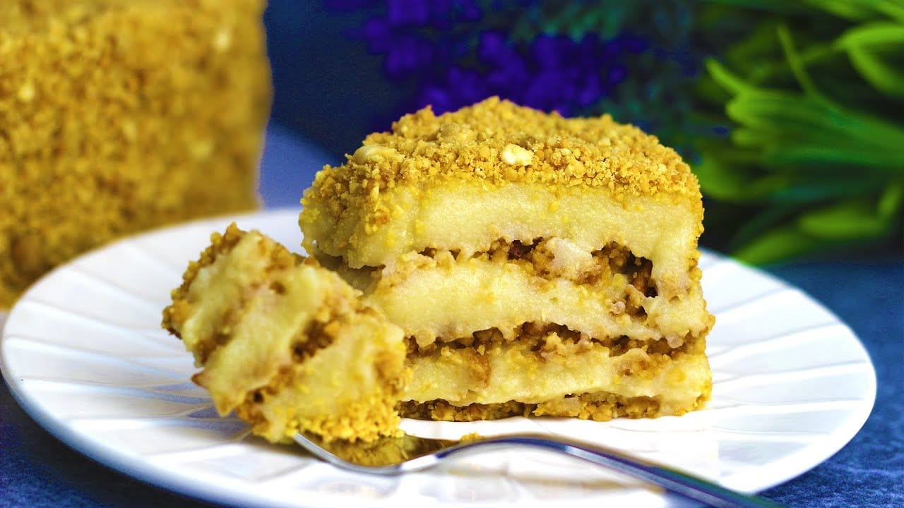 Torta di mele, cocco e arachidi