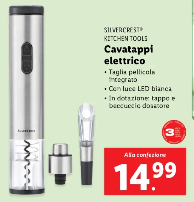 Cavatappi elettrico silvercrest lidl
