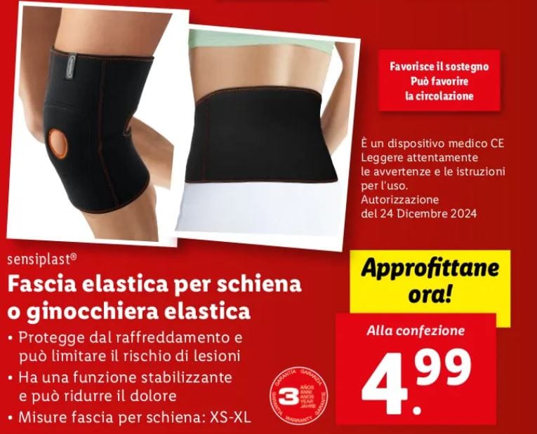 Sensiplast® Fascia elastica per schiena o ginocchiera elastica Lidl