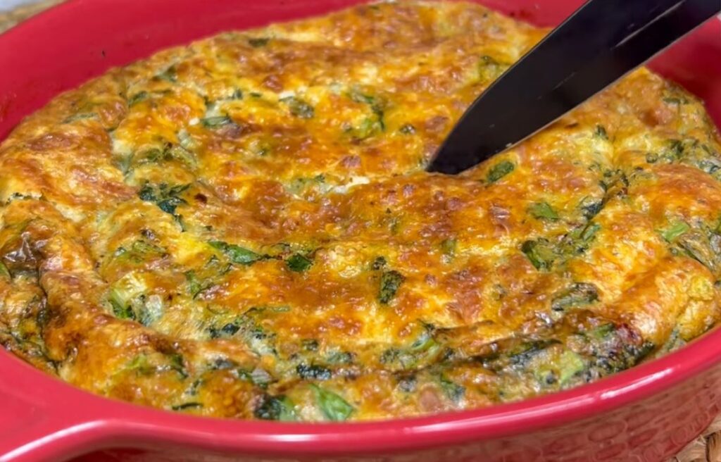Ormai sono una maestra a cucinare dietetico: ieri con delle uova, spinaci e formaggio, mi sono preparata questa cena!”