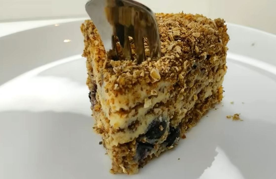 Torta di avena e mirtilli
