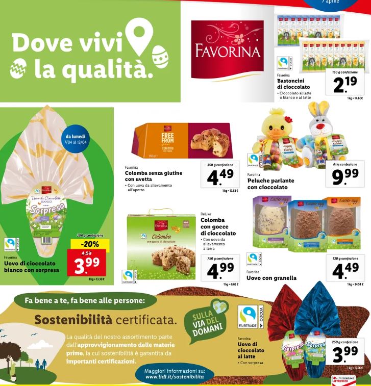 Favorina uova di pasqua e cioccolato lidl