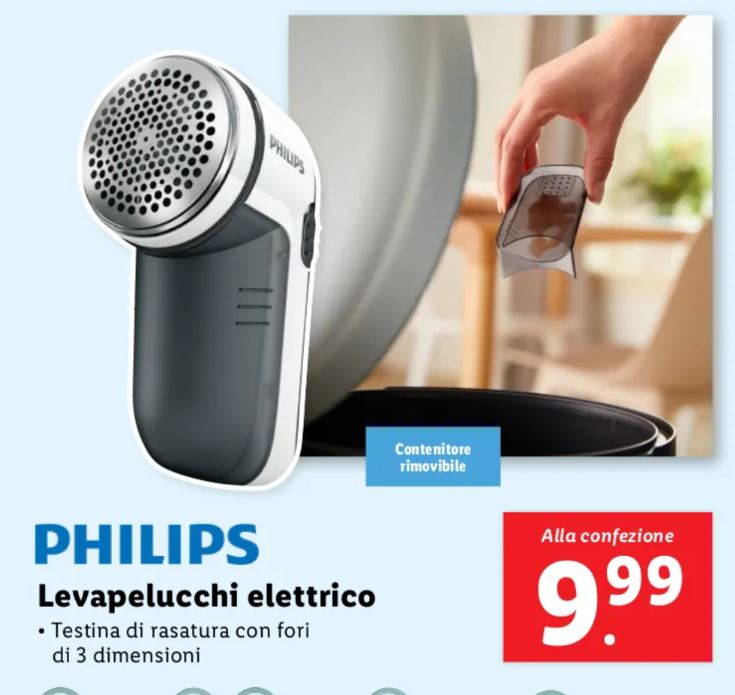 Levapelucchi elettrico lidl philips