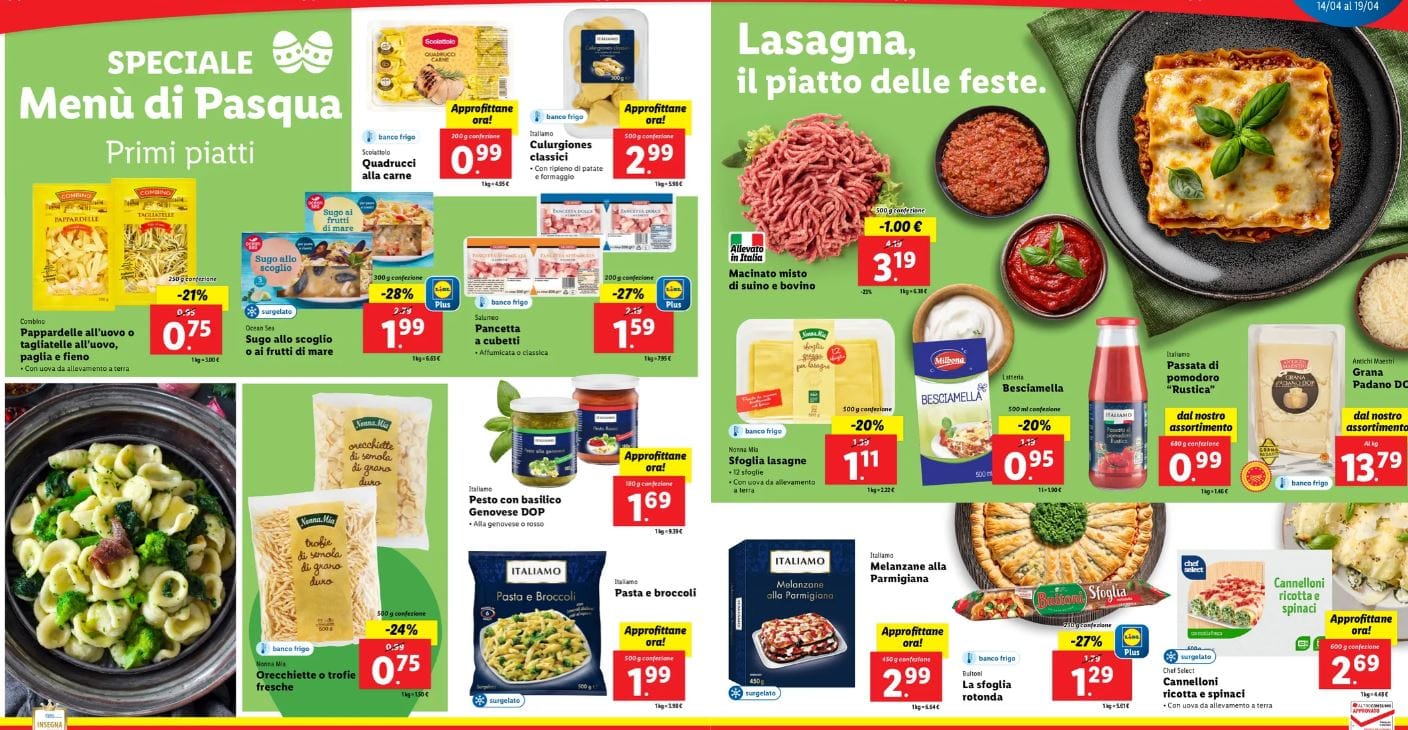 Primi piatti di Pasqua lidl