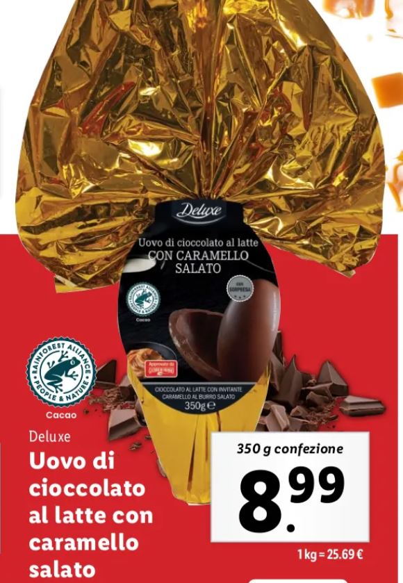 Uovo di cioccolato al latte con caramello salato