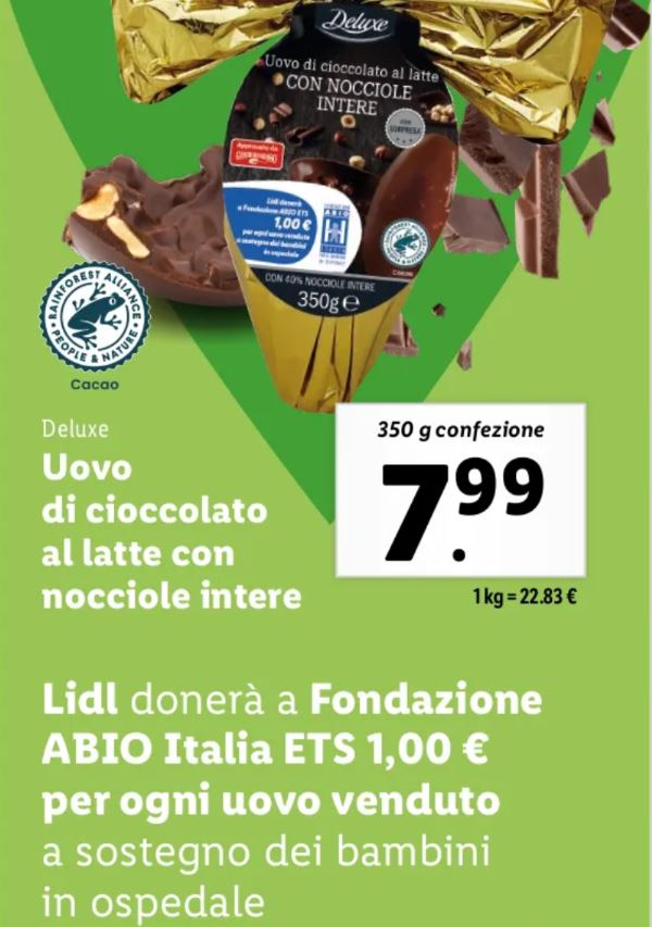 Uovo di cioccolato deluxe lidl