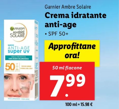Crema idratante antiage garnier lidl
