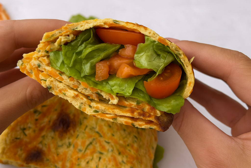Piadina arrotolata senza farina, piena di fibre e leggera (solo 225 Kcal): è la prima volta che le faccio ma a cena sono piaciute a tutte!