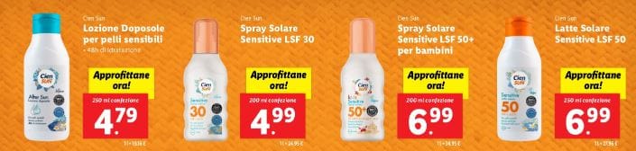 Spray solari offerta lidl