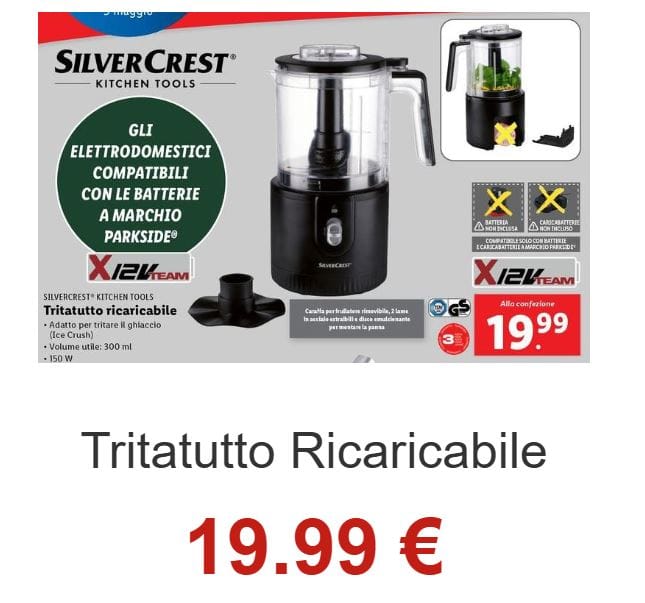 Tritatutto ricaricabile lidl