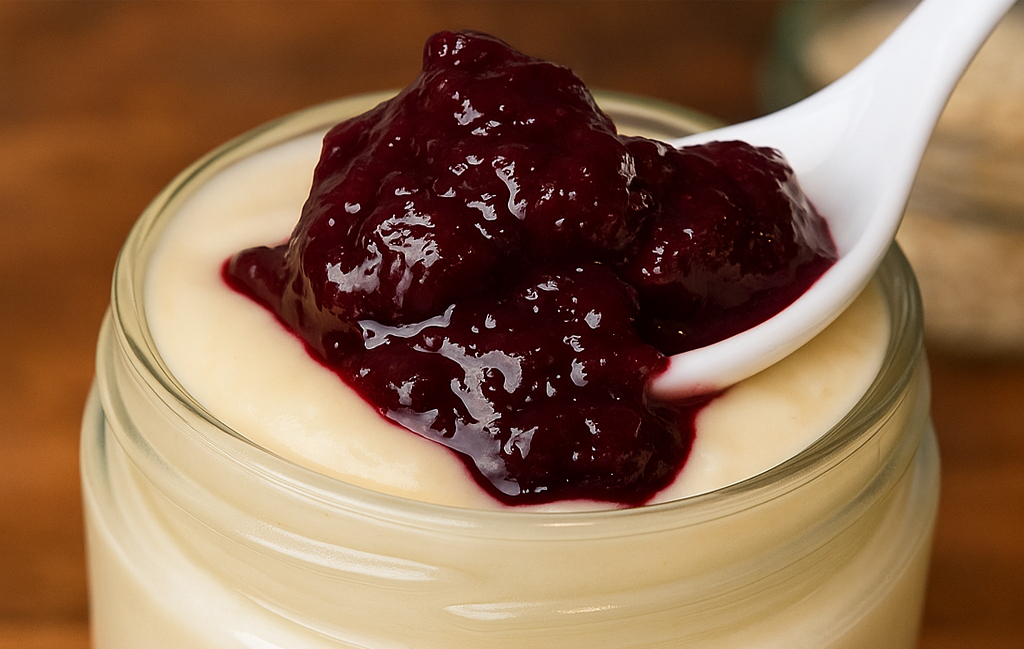 Yogurt d’avena (120 Kcal), lo preparo io e al mattino ci aggiungo un cucchiaio di marmellata e diventa un delizioso dessert!