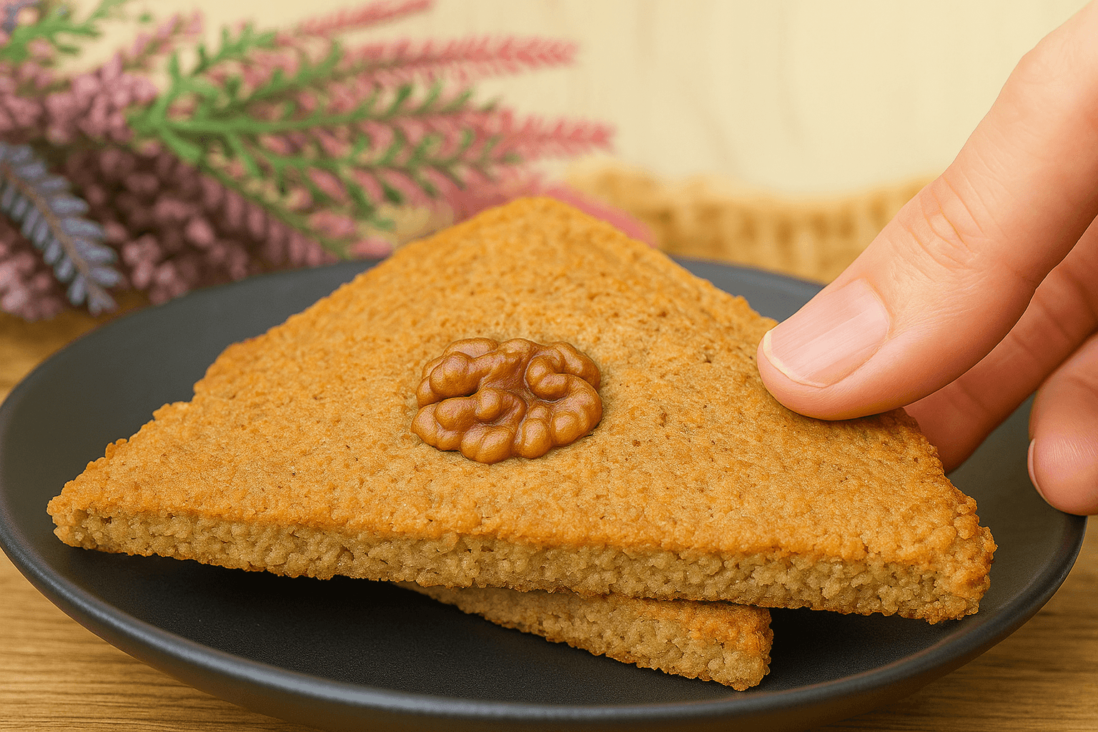 Biscotti di avena, mela e noci