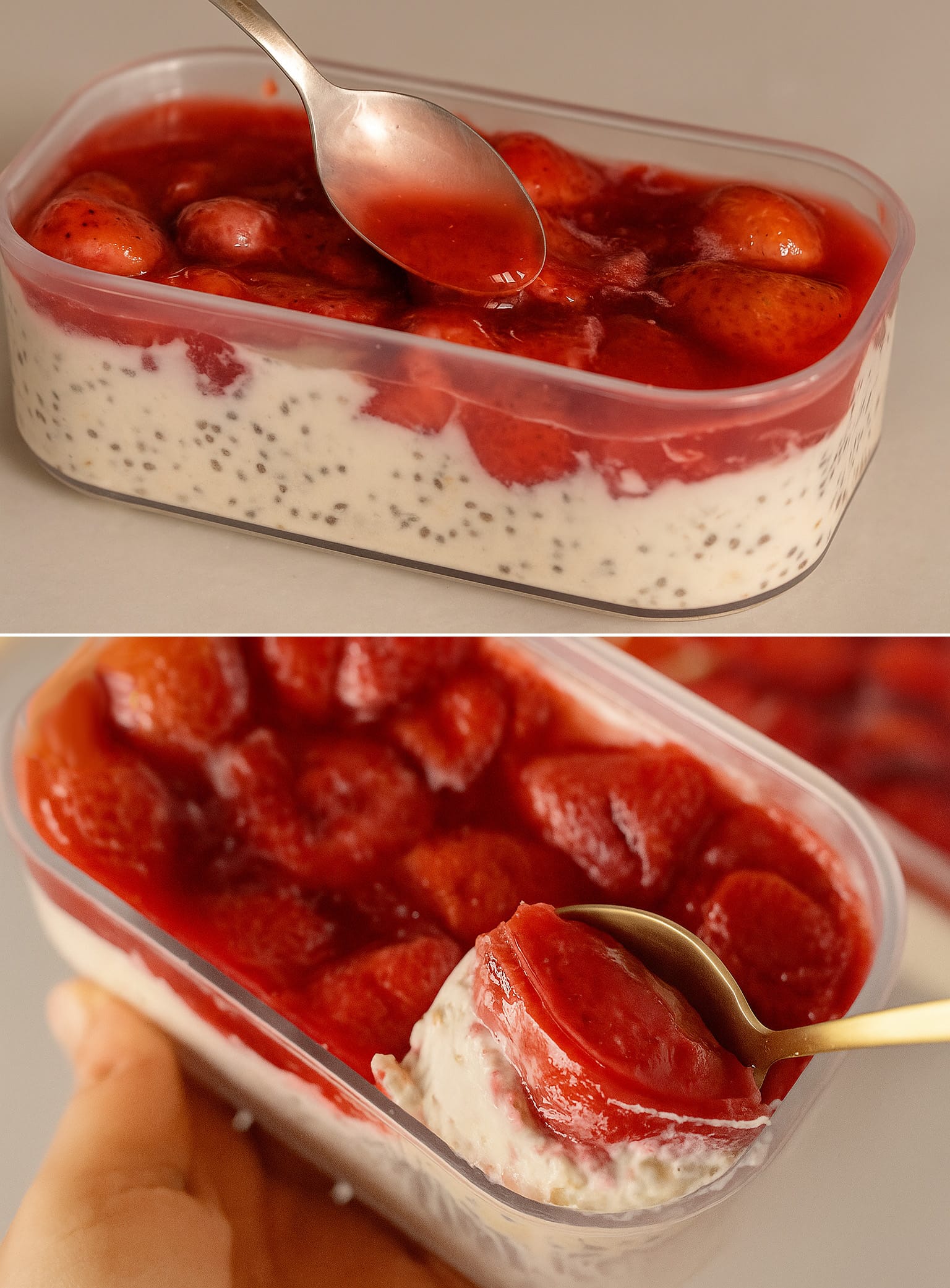 Dessert cremoso fragole e yogurt