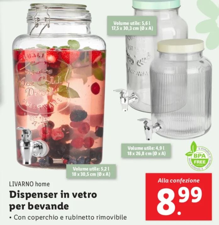 Dispenser per bevande livarno home lidl