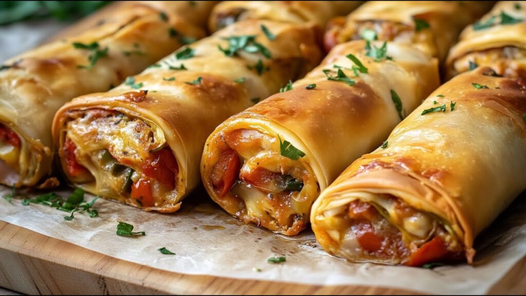 Avevo la pasta fillo in frigo, così ci ho fatto questi involtini ripieni di melanzane saporitissimi. La cena di 490 Kcal!