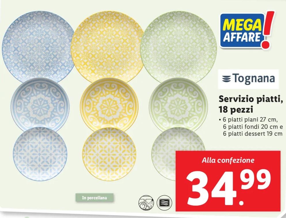 Set piatti Tognana Lidl