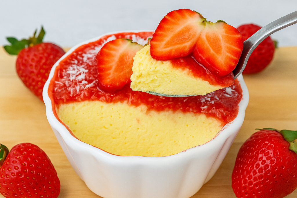 Cheesecake proteica salva fame: yogurt greco, albumi e fragole per controllare la glicemia con solo 150 kcal