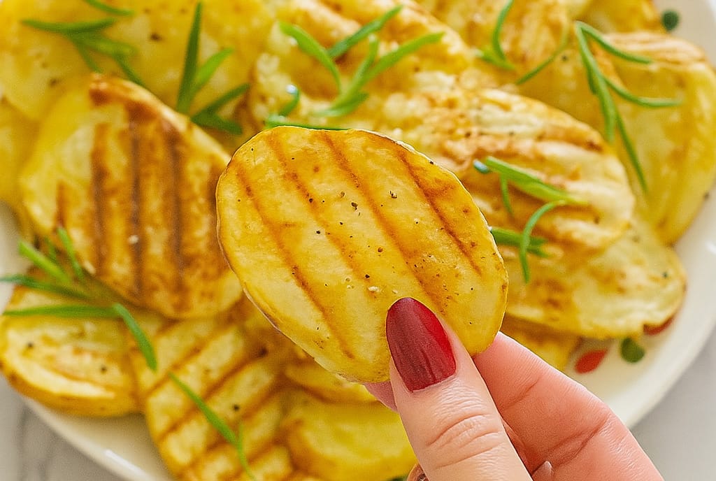 Le patate grigliate non mancano mai a casa mia in estate: le preparo solo in questo modo, non mi appesantiscono e sono buone buone!