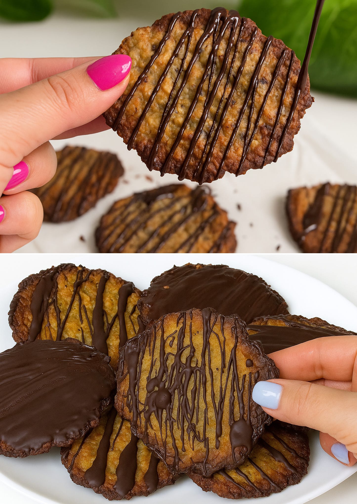 Biscotti banana, avena e cioccolato