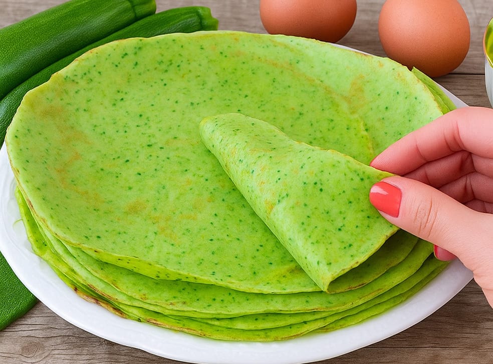 Non avevo voglia né di carne e né pesce, così mi sono inventata queste crepes di zucchine da farcire a cena e ho fatto proprio bene. Solo 110 Kcal!