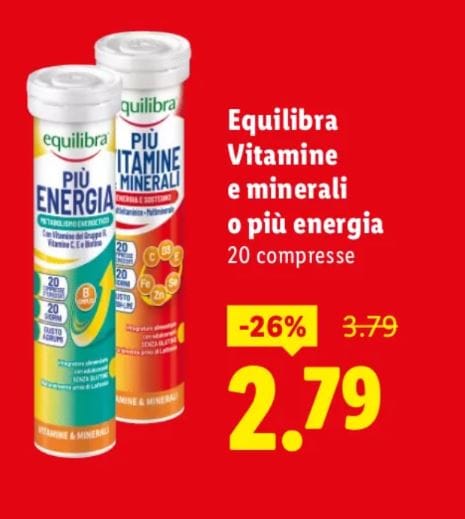 Equilibra vitamine e minerali e energia lidl