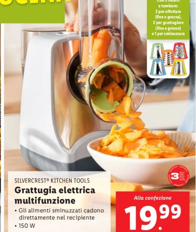 Grattugia elettrica multifunzione Lidl