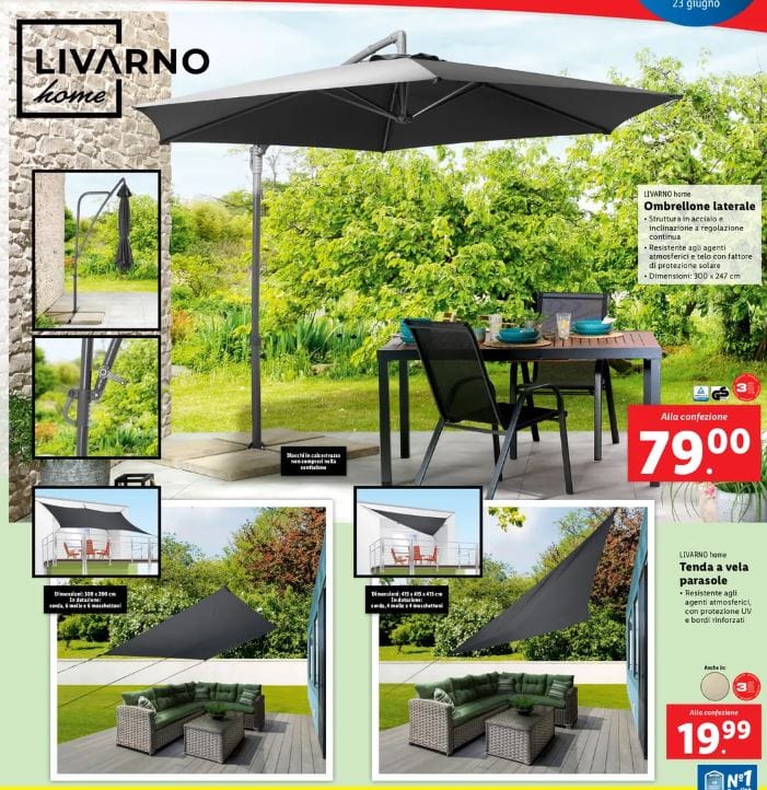 Ombrellone e tenda livarno home lidl