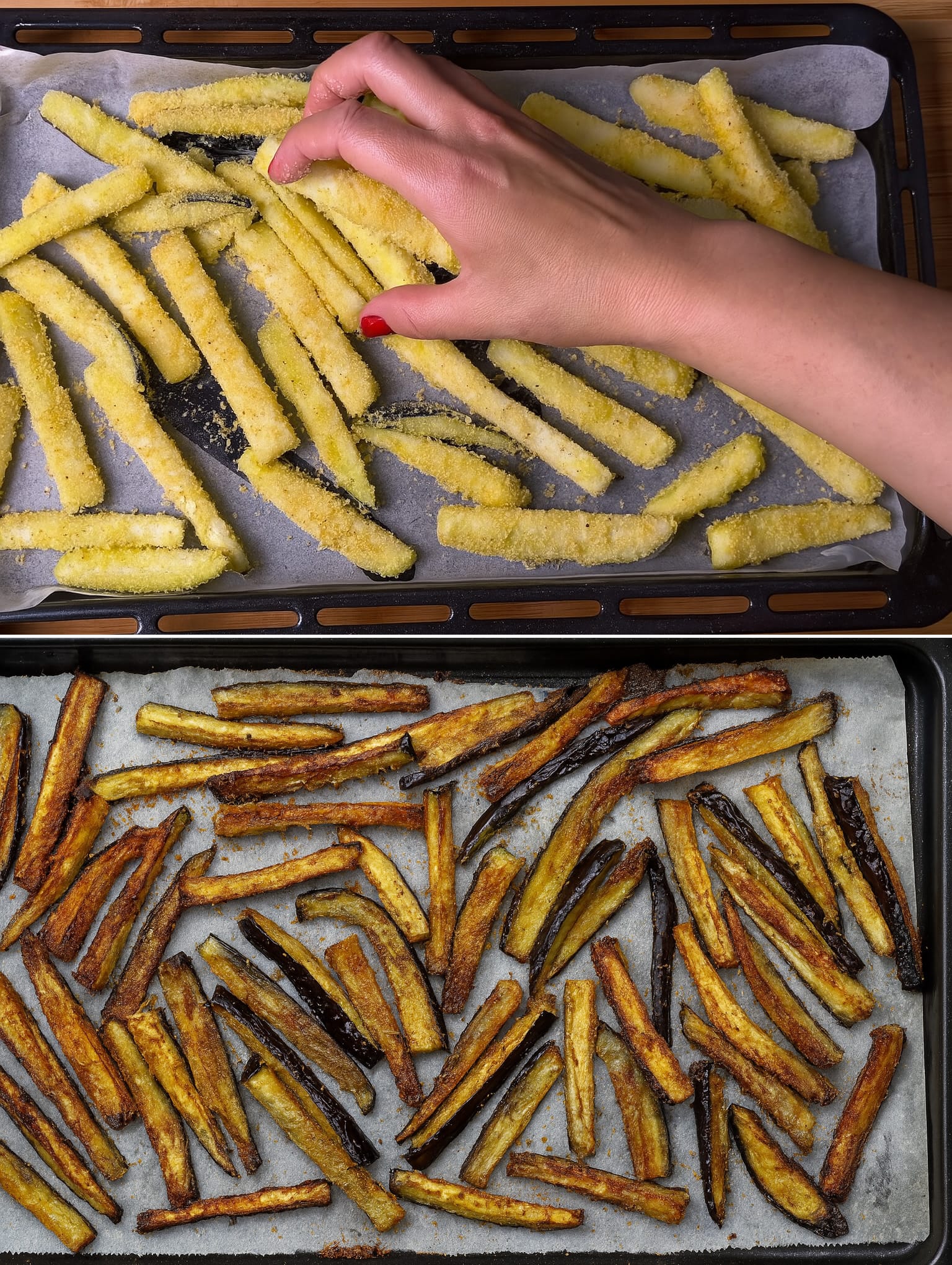 Bastoncini di melanzane al forno