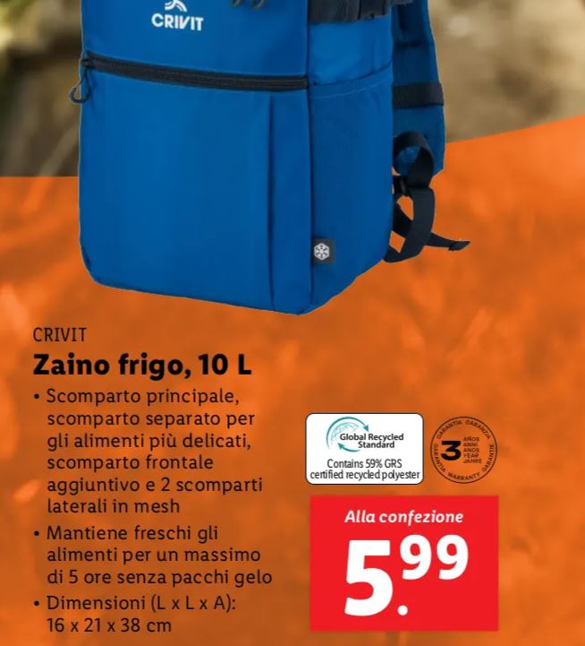 Zaino frigo Lidl