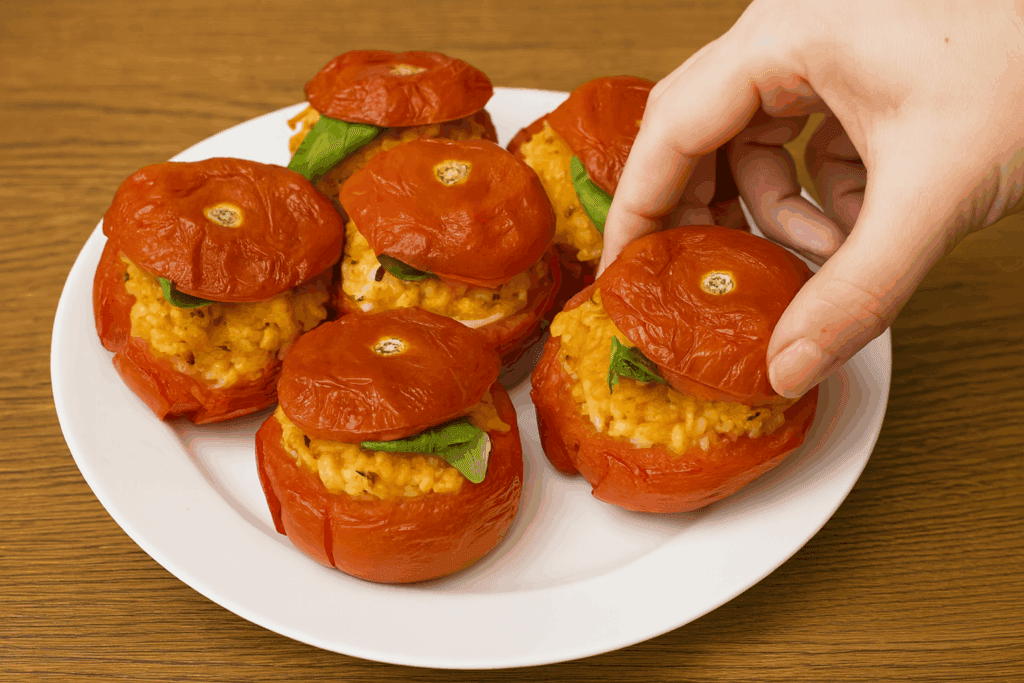 Una teglia, pochi ingredienti sani e zero stress: i miei pomodori ripieni (più leggeri del solito, ma sempre super saporiti) con solo 360 Kcal