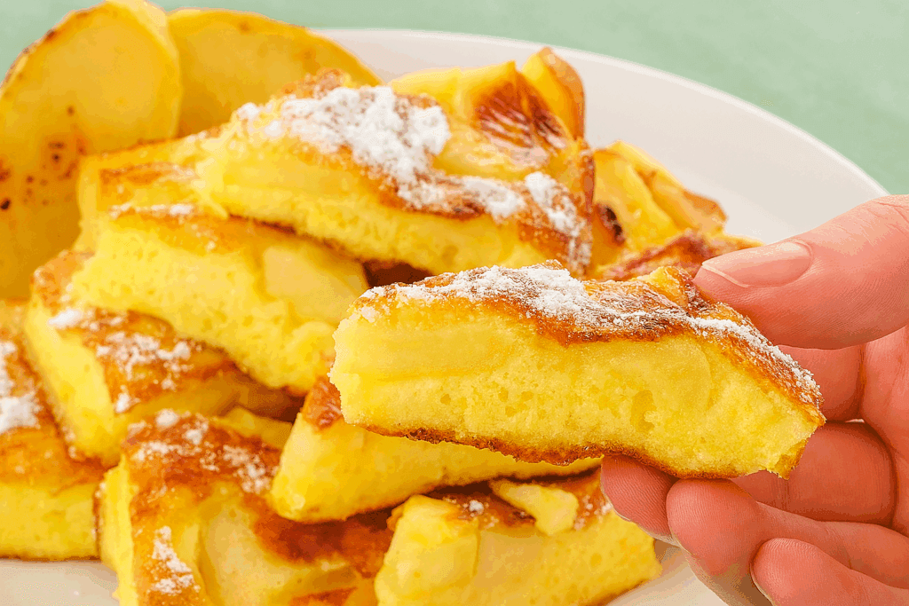 La frittata di mele – dolce, morbida e si fa con 4 cose che ho sempre in casa: pronta in 10 minuti (senza forno!)