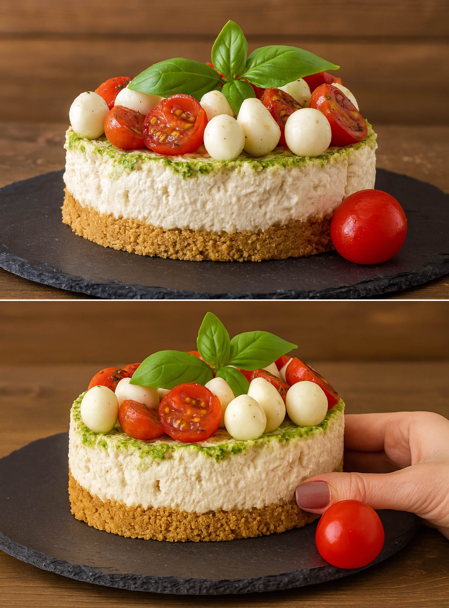 Cheesecake fredda caprese