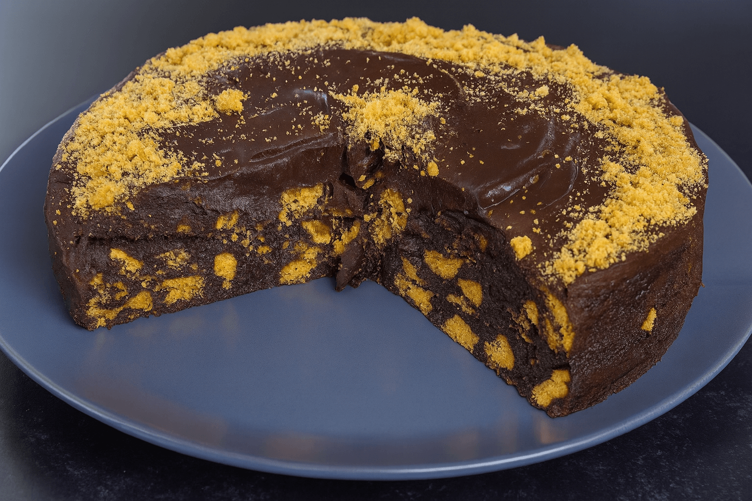 Torta fredda al cioccolato e biscotti