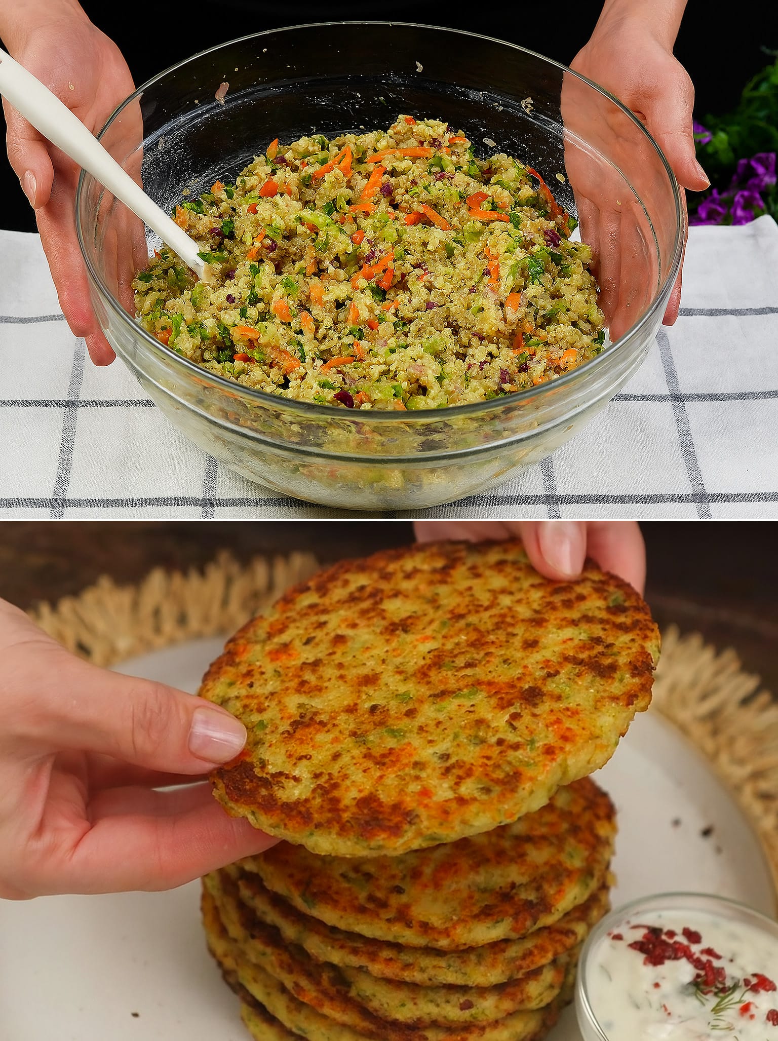 Frittelle di quinoa e verdure