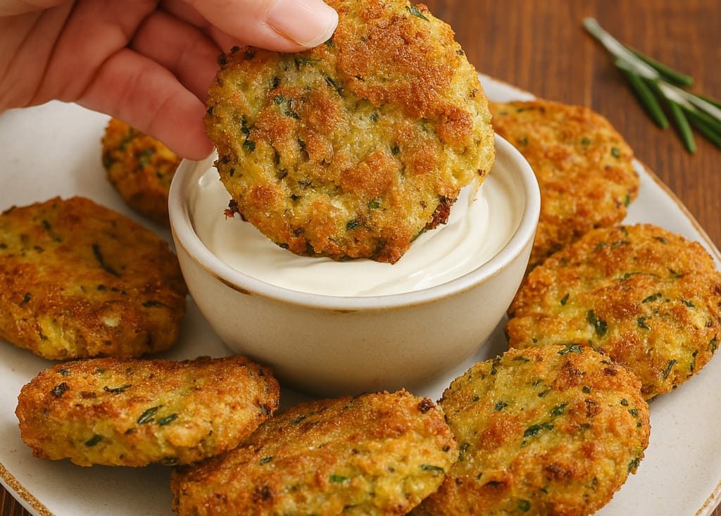 Mia suocera mi ha portato questo piatto pieno pieno di frittelle di zucchine al forno, sembrano quasi fritte: mi ha passato la ricetta!