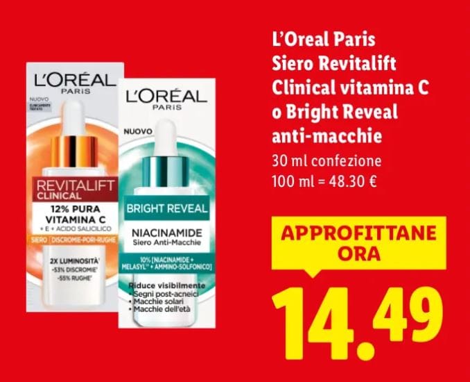 L'oreal paris siero vitamina c antimacchie lidl