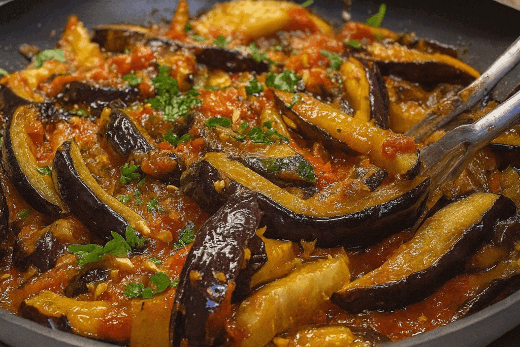 Da quando ho scoperto questo trucco con l’amido di mais, le melanzane in padella non mi sono mai più venute molli: il mio contorno preferito dell’estate!