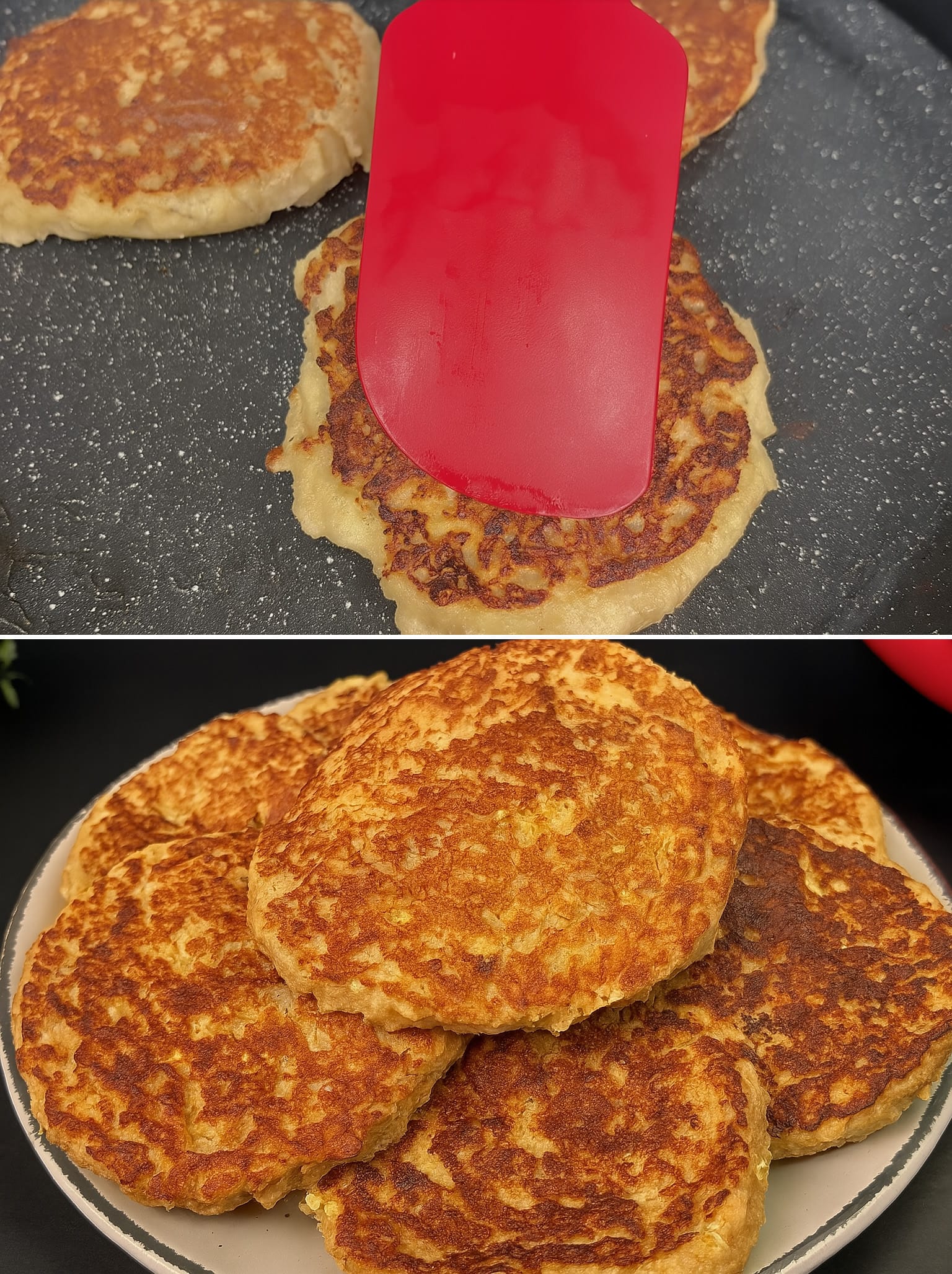 Pancake di avena, banana e mela