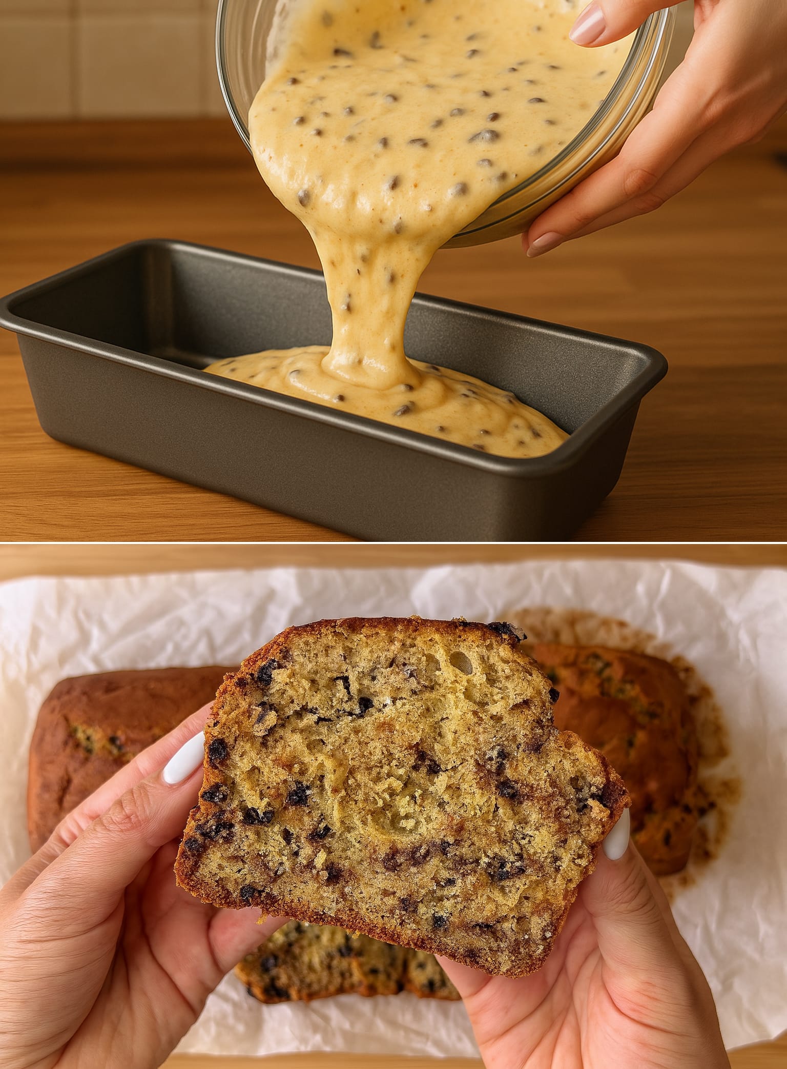 Plumcake alla banana, avena e gocce di cioccolato