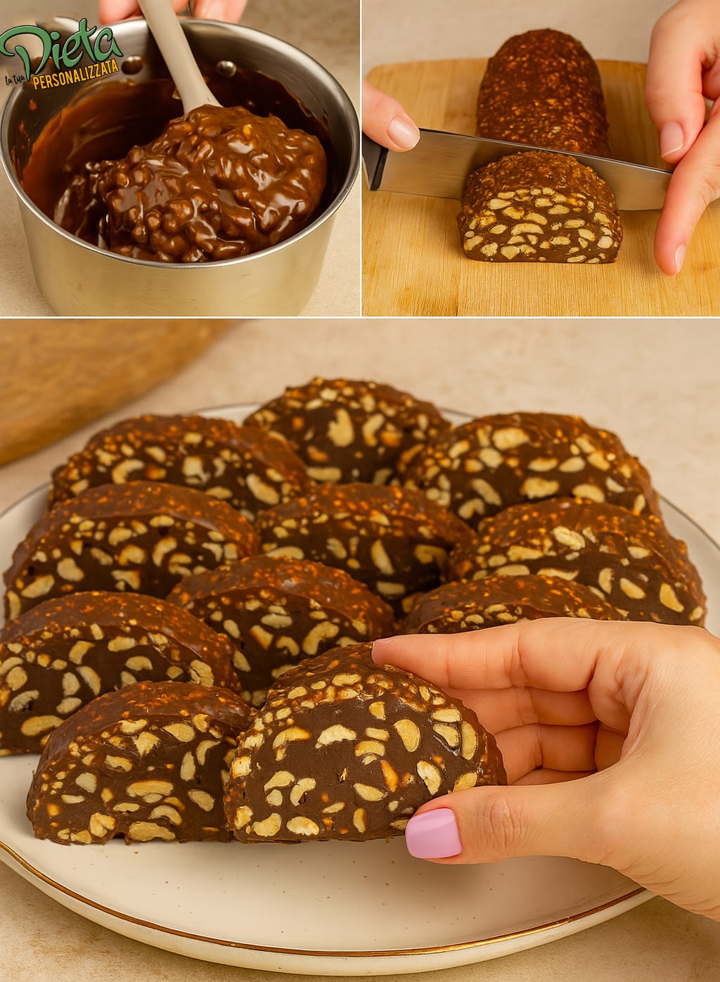 Salame di cioccolato light