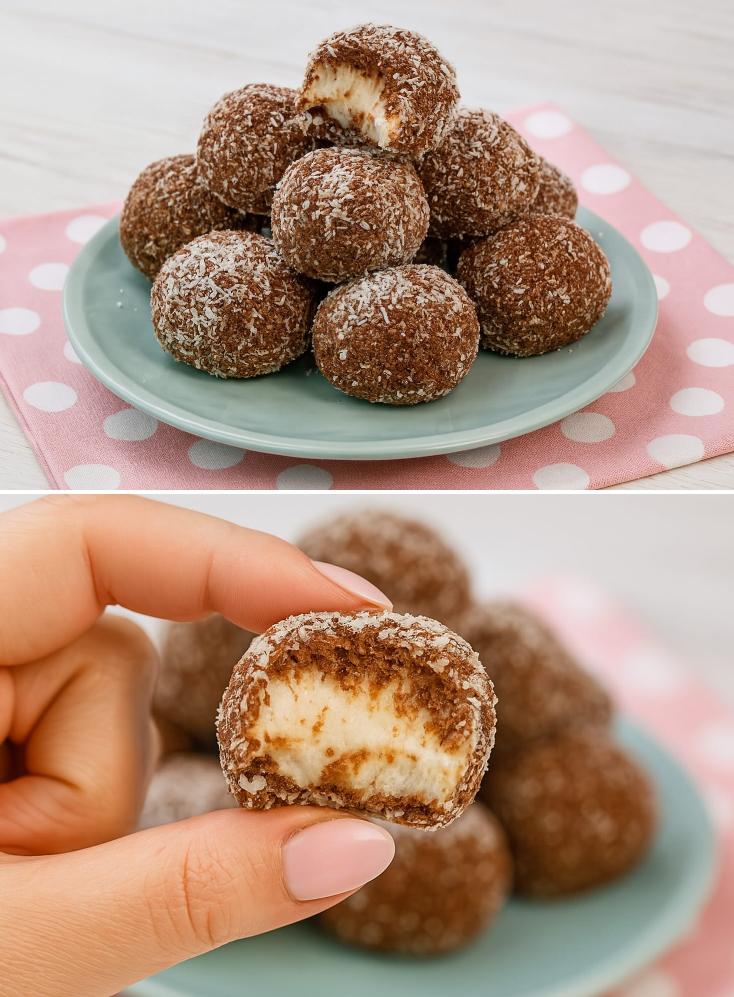 Tartufini cocco e cioccolato