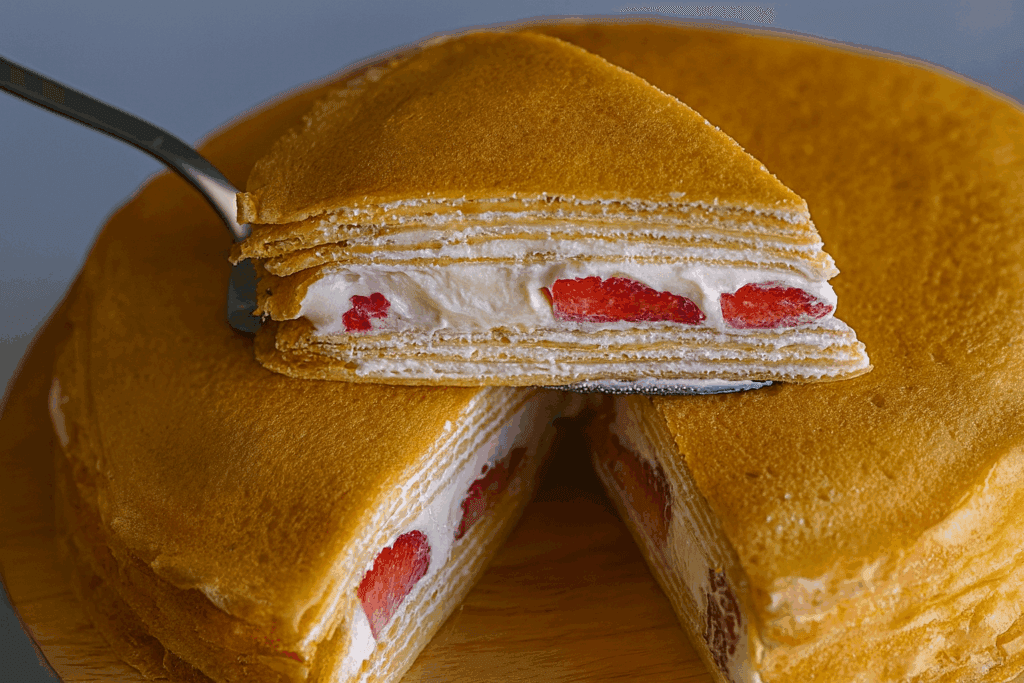 La torta più semplice, fresca e dietetica che puoi fare in estate senza accendere il forno: crêpes, yogurt e fragole per un effetto wow!