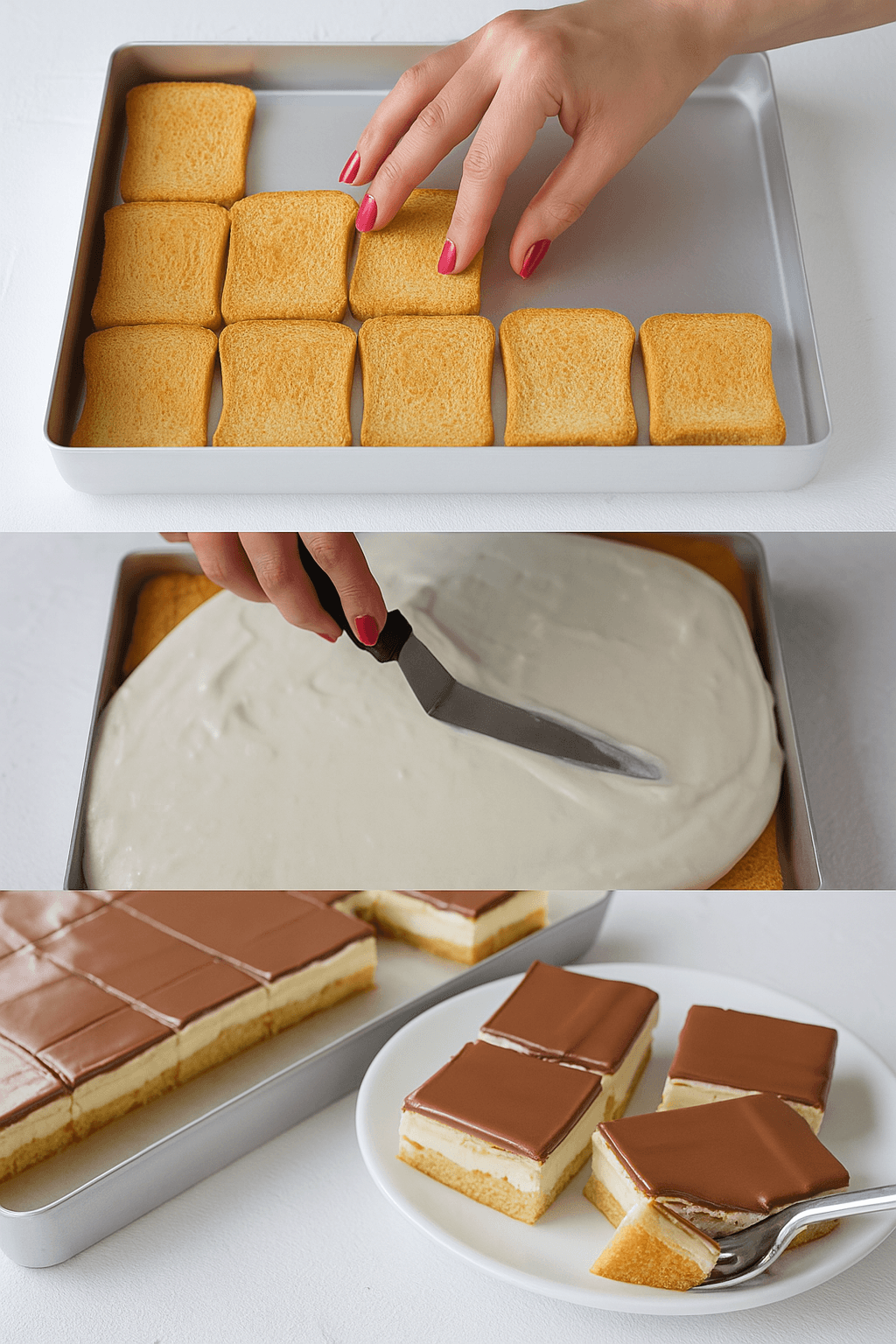 Torta fredda fette biscottate e crema